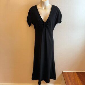 Jones New York Dress V-Neck Midi Cocktail Dress Black Size 6